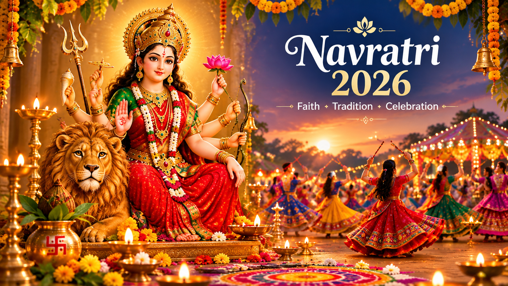 You are currently viewing Navratri 2026: History, 9 Forms of Durga, Rituals & Celebrations