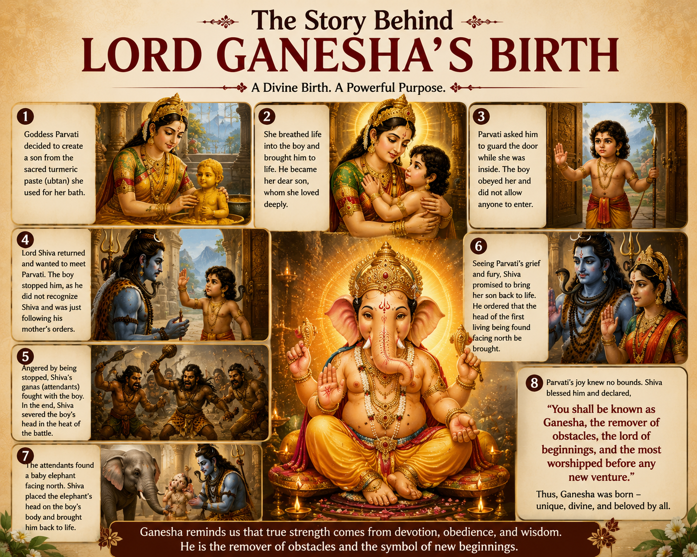 Traditional birth story of Lord Ganesha